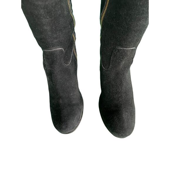 Tory Burch Black Duede Knee High Wedge Boot - Picture 4 of 10